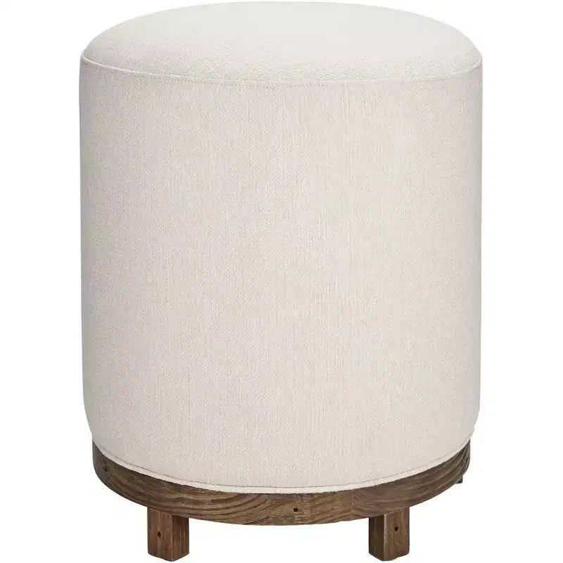 55 Downing Street Daniel Wood Tabouret de bar pivotant marron de 64,7 cm de haut avec coussin Zeus Pearl moderne pour îlot de cuisine à hauteur de comptoir