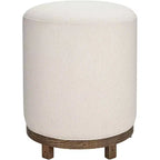 55 Downing Street Daniel Wood Tabouret de bar pivotant marron de 64,7 cm de haut avec coussin Zeus Pearl moderne pour îlot de cuisine à hauteur de comptoir