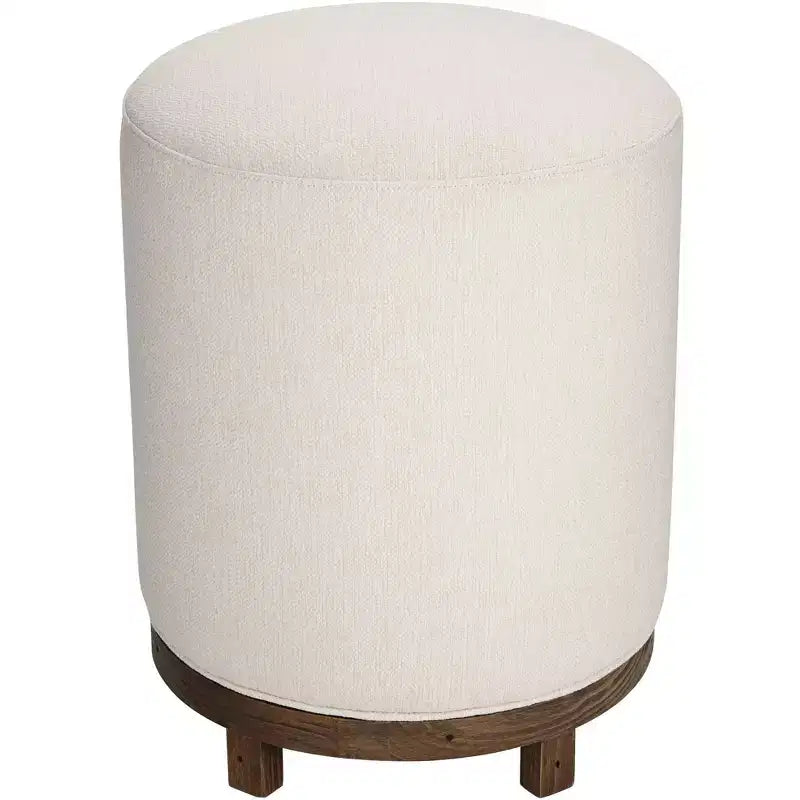 55 Downing Street Daniel Wood Tabouret de bar pivotant marron de 64,7 cm de haut avec coussin Zeus Pearl moderne pour îlot de cuisine à hauteur de comptoir