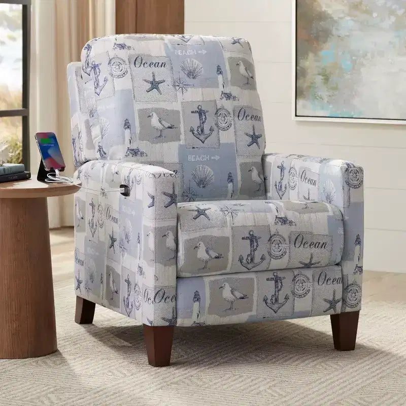 Fauteuil inclinable électrique 3 positions Kensington Hill Gulls Point Sky 27 1/2 po de largeur bleu