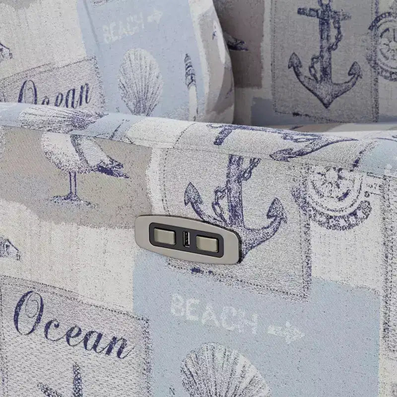 Fauteuil inclinable électrique 3 positions Kensington Hill Gulls Point Sky 27 1/2 po de largeur bleu