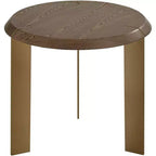 55 Downing Street Simmons 21 1/2 Wide Brown Wood Sleek Round End Table