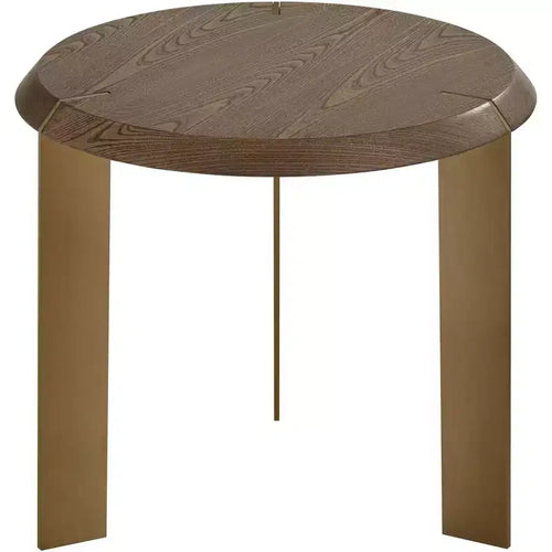 55 Downing Street Simmons 21 1/2 Wide Brown Wood Sleek Round End Table