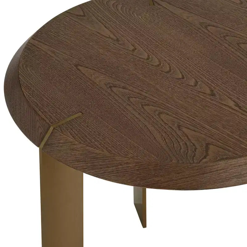 Table d'appoint ronde élégante 55 Downing Street Simmons en bois marron de 54,6 cm de large