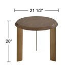Table d'appoint ronde élégante 55 Downing Street Simmons en bois marron de 54,6 cm de large