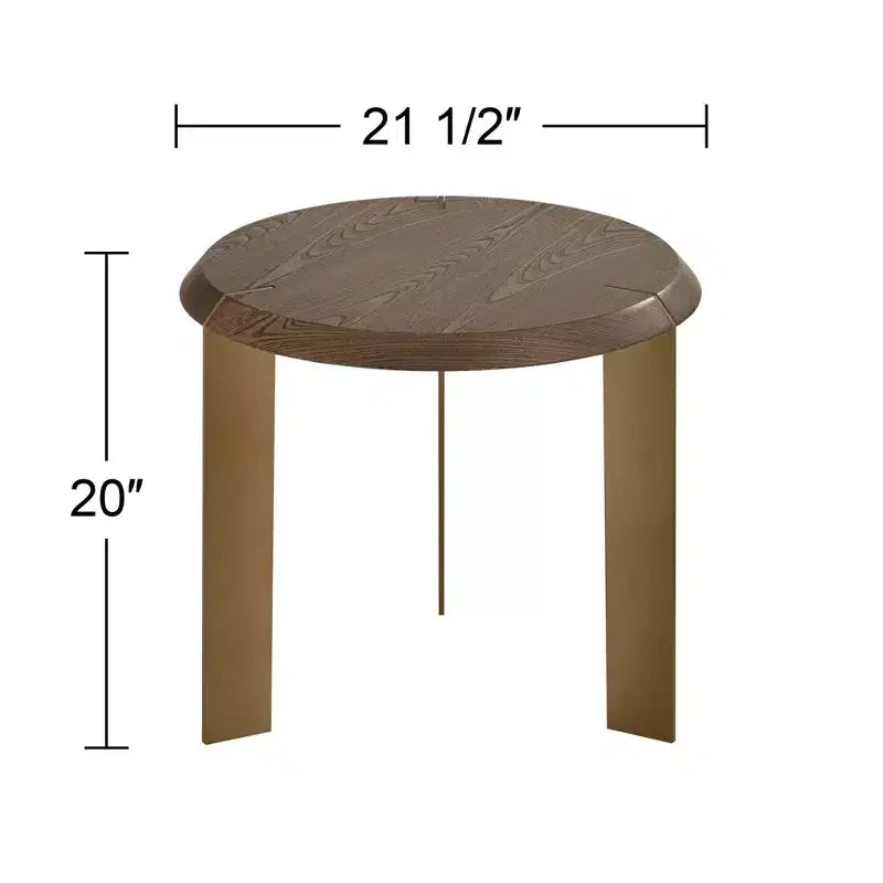 Table d'appoint ronde élégante 55 Downing Street Simmons en bois marron de 54,6 cm de large
