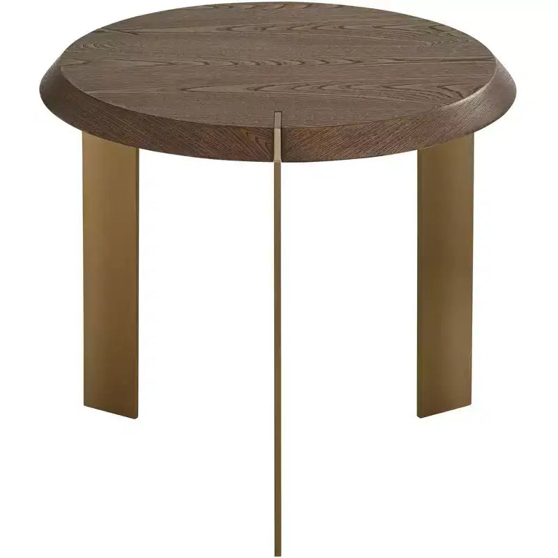 Table d'appoint ronde élégante 55 Downing Street Simmons en bois marron de 54,6 cm de large