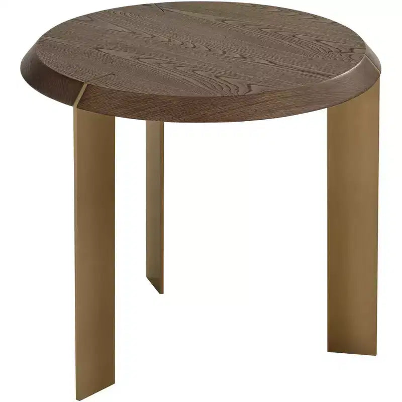 Table d'appoint ronde élégante 55 Downing Street Simmons en bois marron de 54,6 cm de large