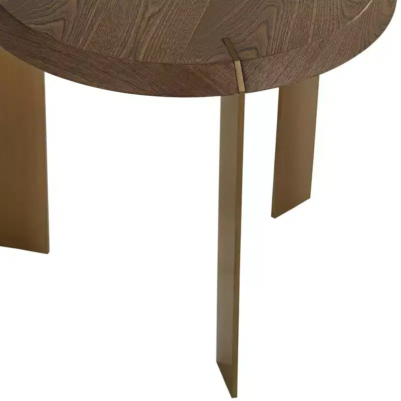 Table d'appoint ronde élégante 55 Downing Street Simmons en bois marron de 54,6 cm de large