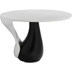 Studio 55D Dali Melt Modern Black Oval Coffee Table 27 1/2 x 17 1/2 White Marble Tabletop and Side for Living Room Bedroom House