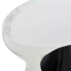 Table basse ovale moderne noire Studio 55D Dali Melt 70 x 44 cm Plateau et côté en marbre blanc pour salon, chambre, maison
