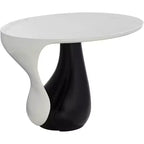 Table basse ovale moderne noire Studio 55D Dali Melt 70 x 44 cm Plateau et côté en marbre blanc pour salon, chambre, maison