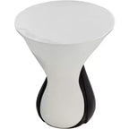 Table basse ovale moderne noire Studio 55D Dali Melt 70 x 44 cm Plateau et côté en marbre blanc pour salon, chambre, maison