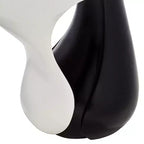 Table basse ovale moderne noire Studio 55D Dali Melt 70 x 44 cm Plateau et côté en marbre blanc pour salon, chambre, maison