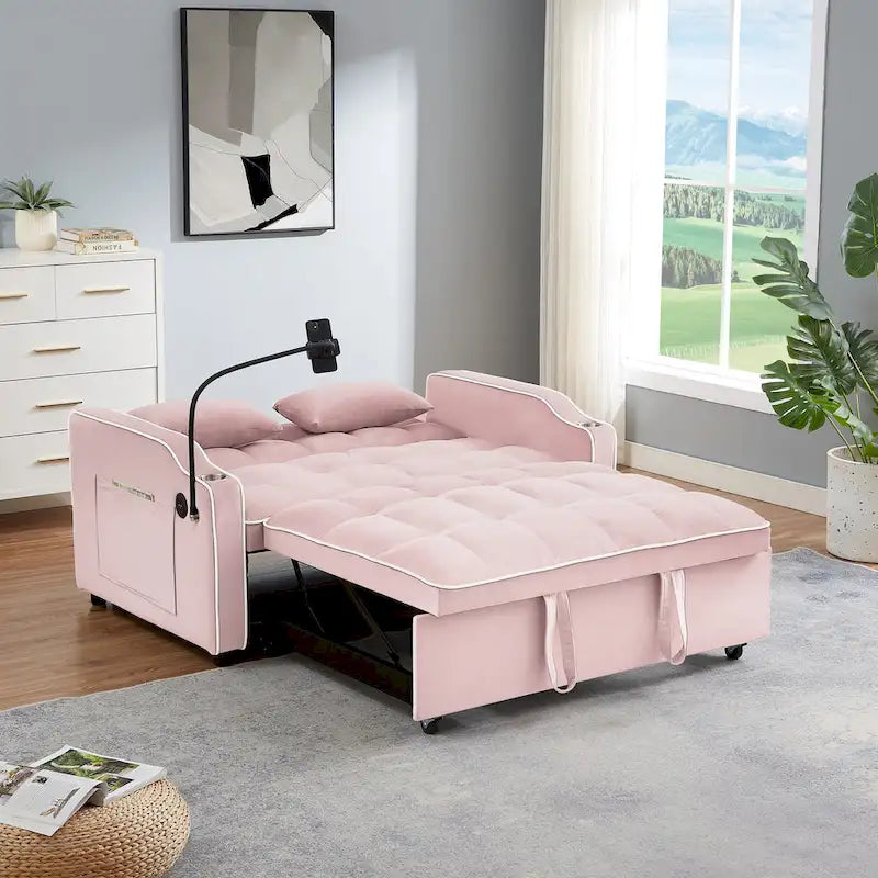 Canapé convertible en velours