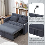 Canapé-lit convertible causeuse de 55,9 po avec trois ports USB