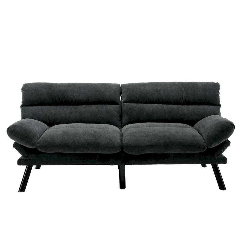 Canapé-lit convertible COOLMORE en lin/micro-daim/tissu peluche avec pieds en métal