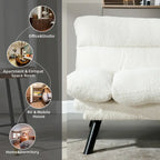 Canapé-lit convertible COOLMORE en lin/micro-daim/tissu peluche avec pieds en métal