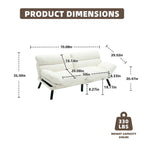 Canapé-lit convertible COOLMORE en lin/micro-daim/tissu peluche avec pieds en métal
