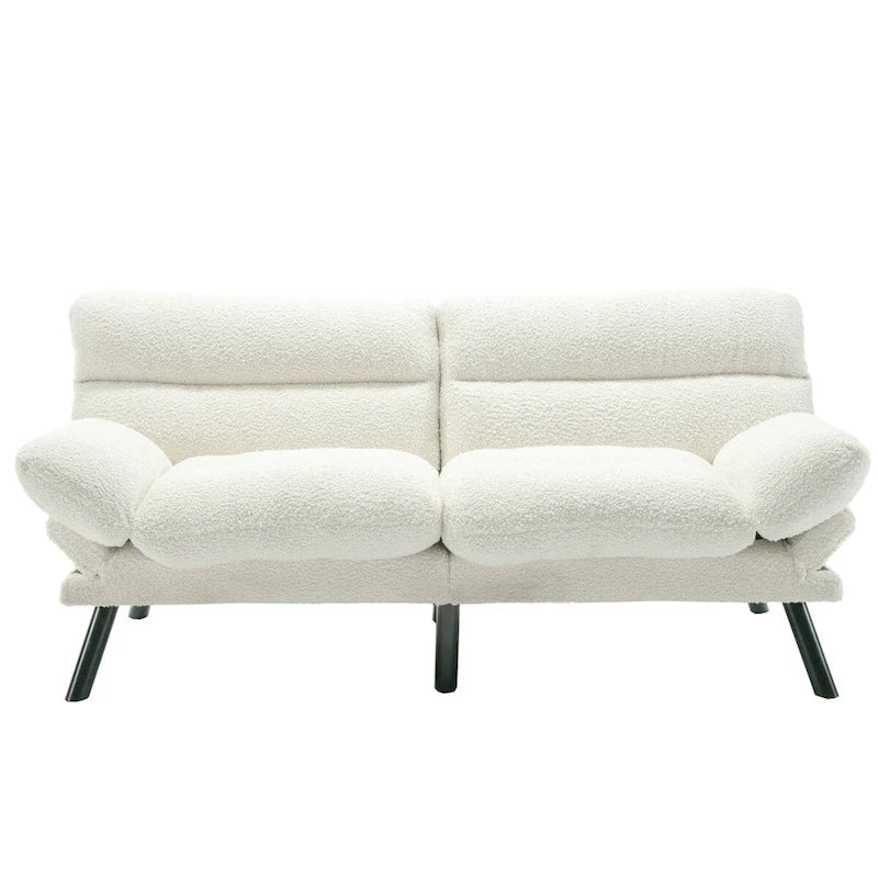 Canapé-lit convertible COOLMORE en lin/micro-daim/tissu peluche avec pieds en métal