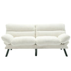 Canapé-lit convertible COOLMORE en lin/micro-daim/tissu peluche avec pieds en métal