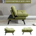 Canapé-lit convertible COOLMORE en lin/micro-daim/tissu peluche avec pieds en métal