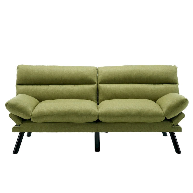 Canapé-lit convertible COOLMORE en lin/micro-daim/tissu peluche avec pieds en métal