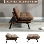Canapé-lit convertible COOLMORE en lin/micro-daim/tissu peluche avec pieds en métal
