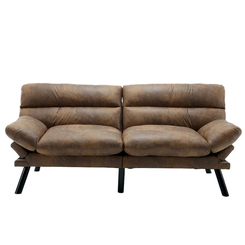 Canapé-lit convertible COOLMORE en lin/micro-daim/tissu peluche avec pieds en métal