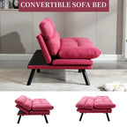Canapé-lit convertible COOLMORE en lin/micro-daim/tissu peluche avec pieds en métal