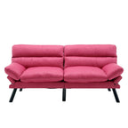 Canapé-lit convertible COOLMORE en lin/micro-daim/tissu peluche avec pieds en métal