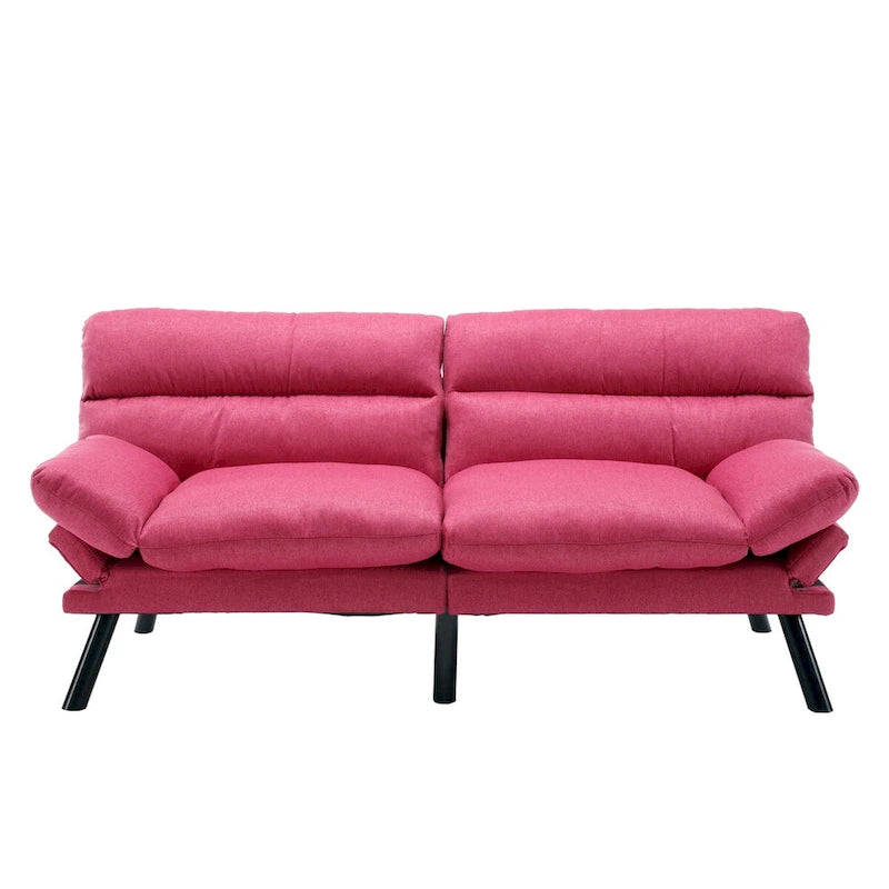 Canapé-lit convertible COOLMORE en lin/micro-daim/tissu peluche avec pieds en métal