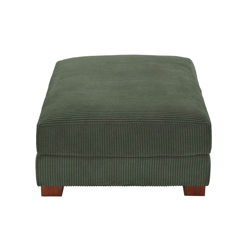 Lot de 2 poufs en velours côtelé