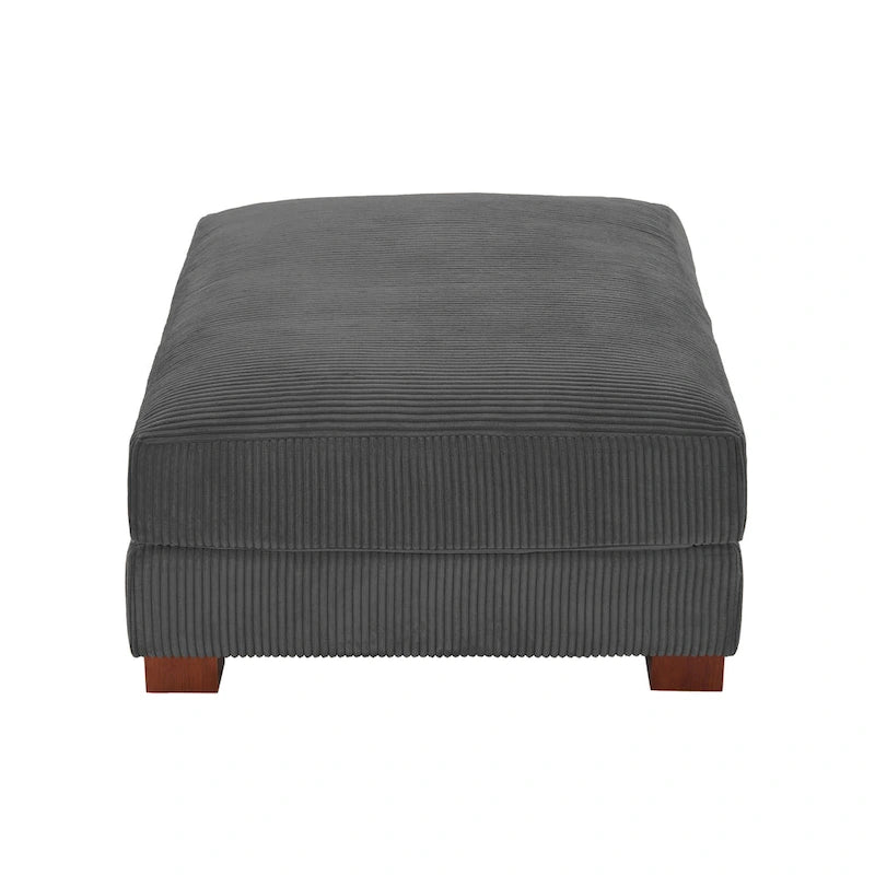 Lot de 2 poufs en velours côtelé