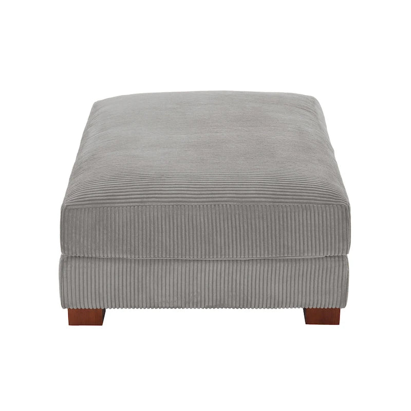 Lot de 2 poufs en velours côtelé
