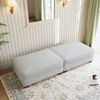 Lot de 2 poufs en velours côtelé
