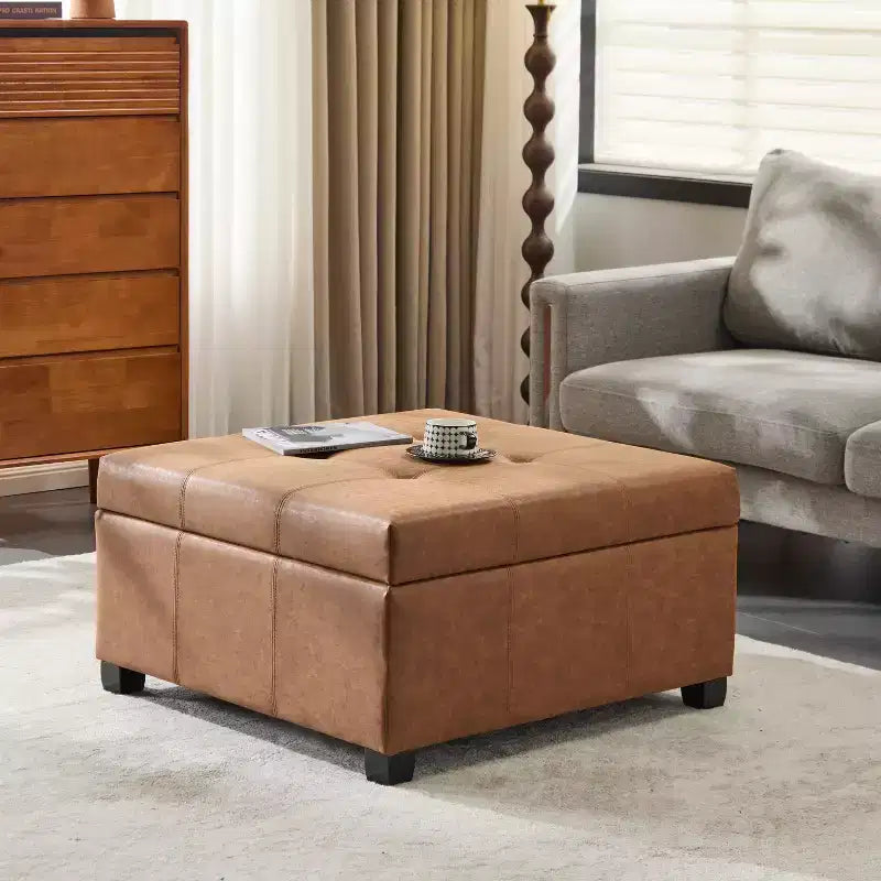 Christopher Knight Home Carlsbad Contemporary Upholstered Tufted Storage Ottoman