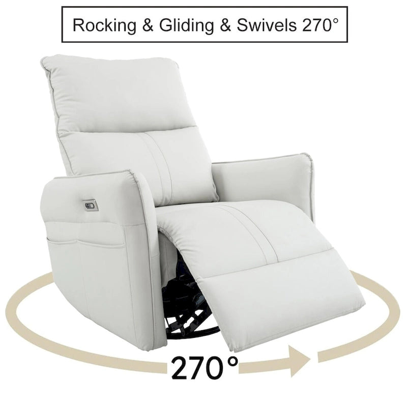 Fauteuil inclinable pivotant et berçant MERAX 270 avec ports USB