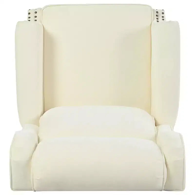 Fauteuil inclinable 30W à oreilles et pieds en bois en forme de calebasse - ModernLuxe