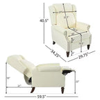 Fauteuil inclinable 30W à oreilles et pieds en bois en forme de calebasse - ModernLuxe