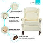 Fauteuil inclinable 30W à oreilles et pieds en bois en forme de calebasse - ModernLuxe