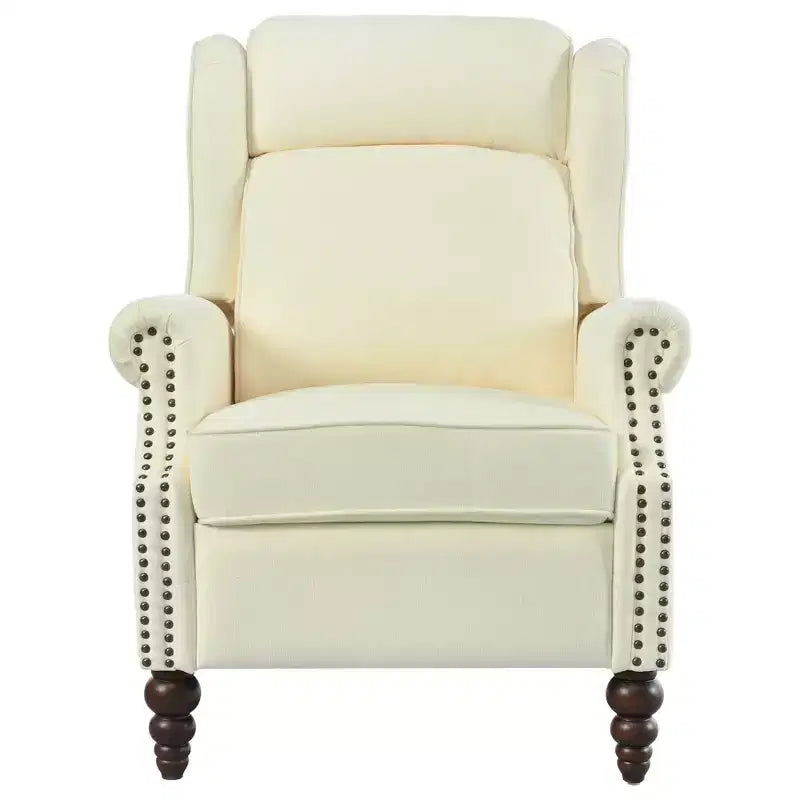 Fauteuil inclinable 30W à oreilles et pieds en bois en forme de calebasse - ModernLuxe