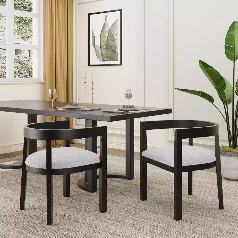 Chaises de salle à manger GDFStudio Vande en bois tapissé de tissu (lot de 2)