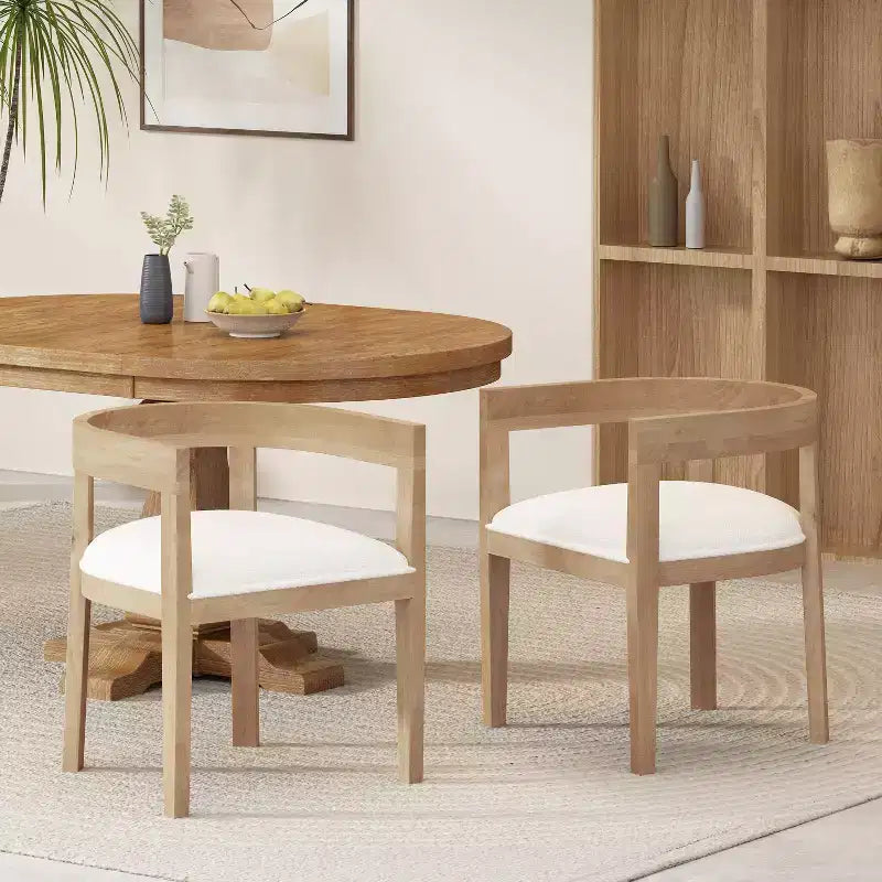 Chaises de salle à manger GDFStudio Vande en bois tapissé de tissu (lot de 2)