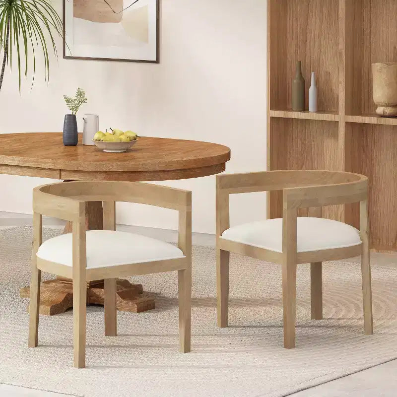 Chaises de salle à manger GDFStudio Vande en bois tapissé de tissu (lot de 2)