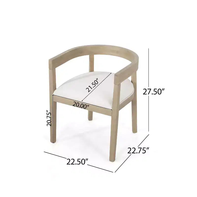 Chaises de salle à manger GDFStudio Vande en bois tapissé de tissu (lot de 2)