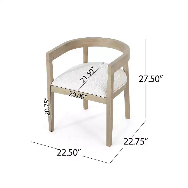 Chaises de salle à manger GDFStudio Vande en bois tapissé de tissu (lot de 2)