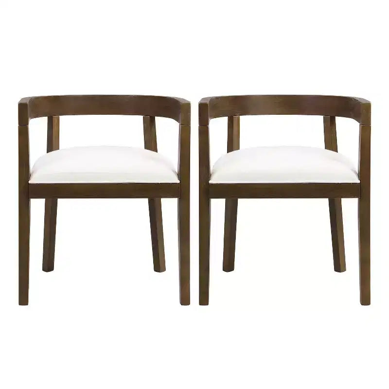 Chaises de salle à manger GDFStudio Vande en bois tapissé de tissu (lot de 2)
