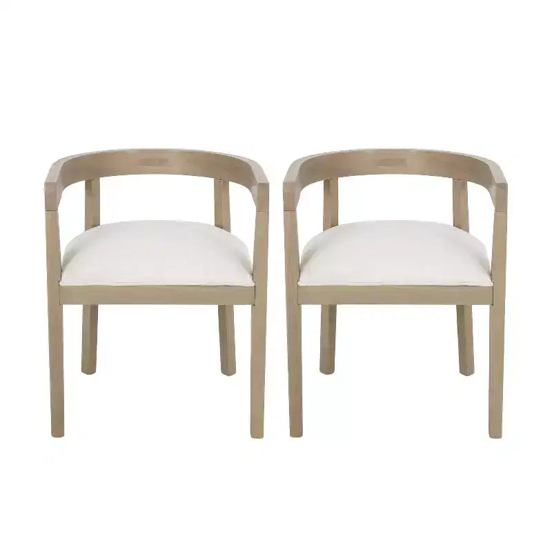 Chaises de salle à manger GDFStudio Vande en bois tapissé de tissu (lot de 2)