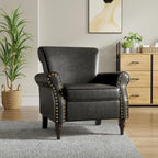 Fauteuil club en similicuir à têtes de clou